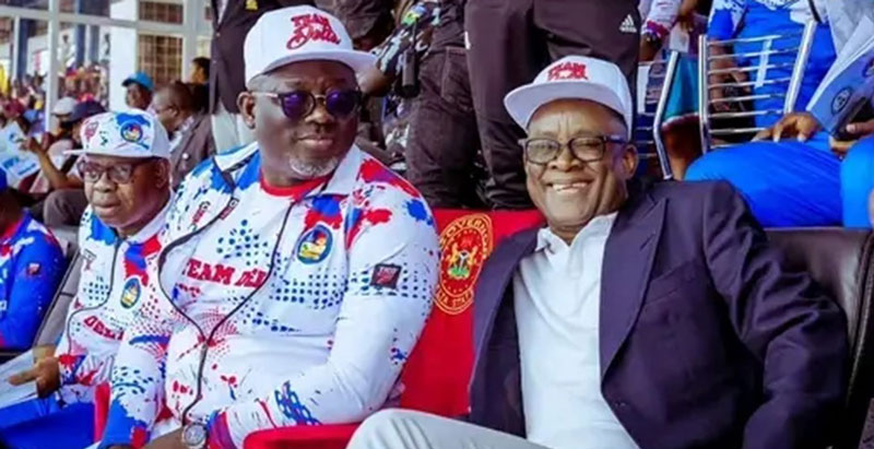 Governor Oborevwori Launches 7th National Youth Games in Delta State | Rt. Hon. Oborevwori and his deputy, Sir Monday Onyeme, watching the proceedings at the 7th National Youth Games